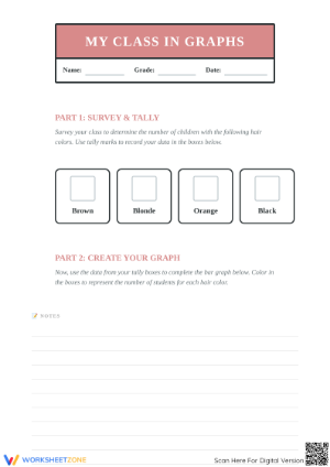 Printable Grade 2 Bar Graph Activity: My Class in Graphs