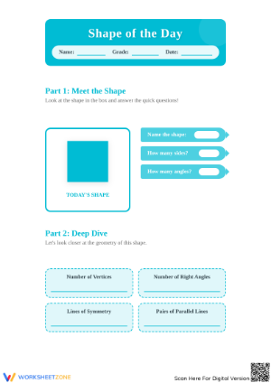 Grade 4 Geometry Shape of the Day — Printable Worksheet