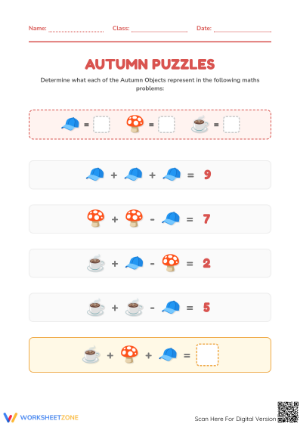 Grade 3 Algebra Puzzle — Printable No-Prep Worksheet
