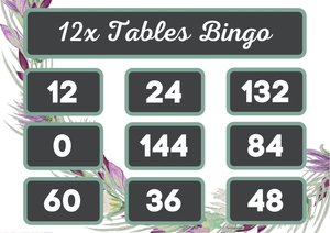 12x Tables Bingo Printable | Grade 3 Math