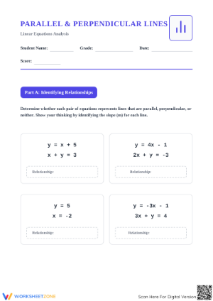 Printable Parallel or Perpendicular Lines Worksheet