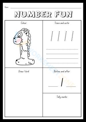 Kindergarten Numbers 1 - 10 activities