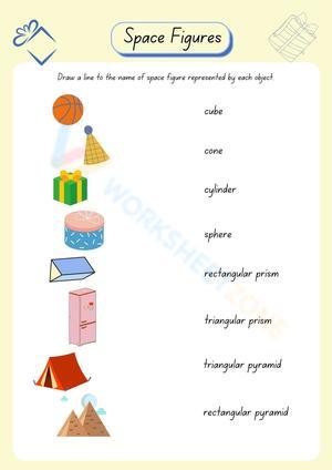 Cream Illustrative Space Figures Worksheet