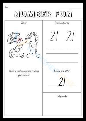 Maths Numbers 21 - 30 activities