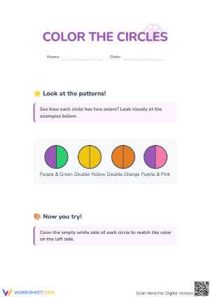 Color the Circles Worksheet | Printable Grade K Art