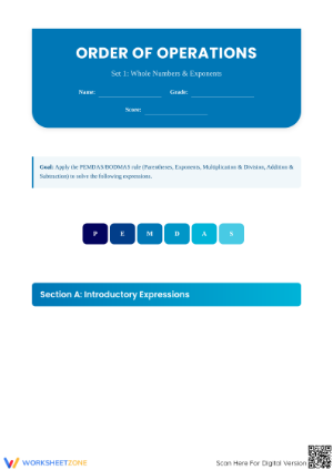 Essential Order of Operations Worksheet | Grade 6 Math