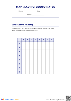 Printable Map Coordinates Worksheet | Grade 3 Essential