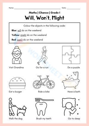 Maths Chance Grade 1 Worksheet