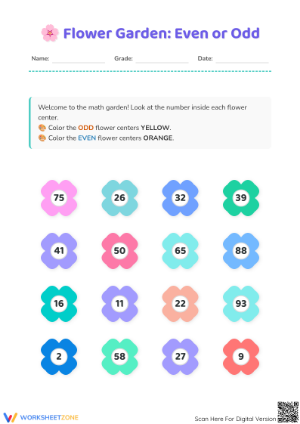 Printable Even and Odd Math Worksheet | Grade 2 Ready