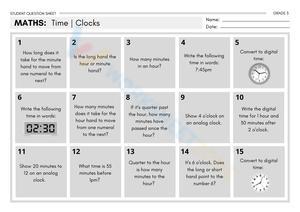 Grade 3: Time Clocks