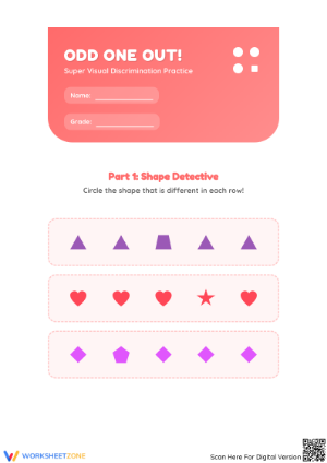Printable Odd One Out Worksheet | Essential Grade K Math