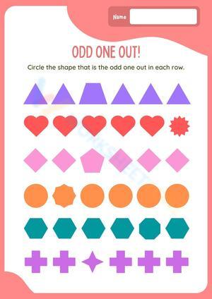 Colorful Simple Odd One Out Worksheet