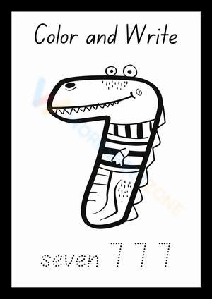 Black and White Animal Number Seven Worksheet