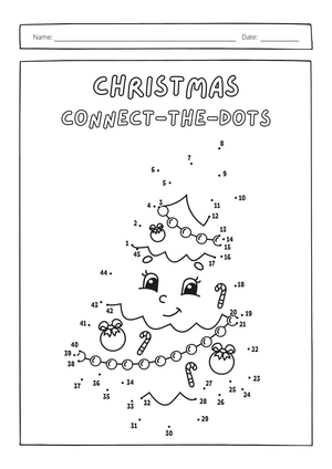 Christmas Connect the Dots | Grade 1 Printable Worksheet