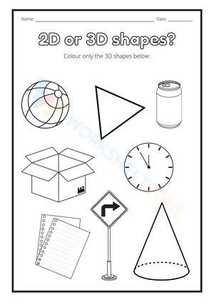 2D 3D Dimension Worksheet