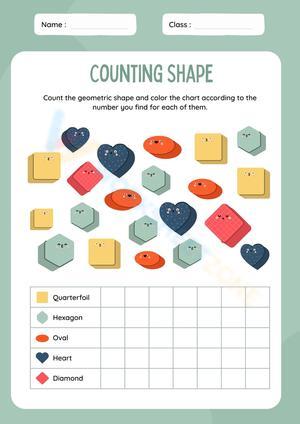 Colorful Fun Counting The Geometric Shape Worksheet