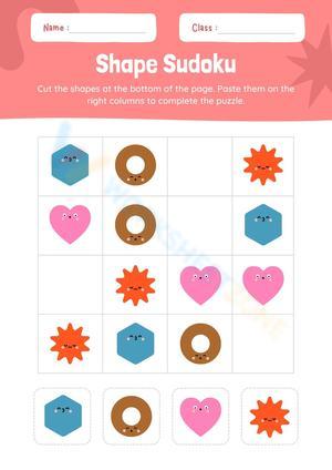 Colorful Fun Shape Sudoku Worksheet