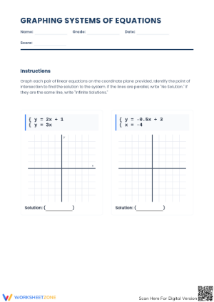 Graphing Systems of Equations Worksheet | Essential Grade 8