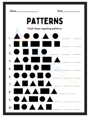 Shape Patterns for Math Class Worksheet