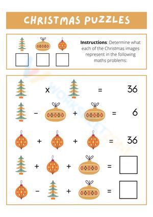 Printable Christmas Math Worksheet | Grade 5 Puzzles