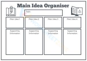 Greyscale Iconography Style Reading Comprehension Main Idea Organiser