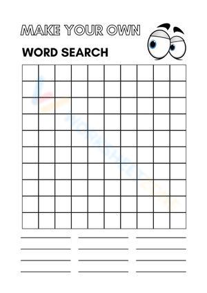 Word Search Find-a-Word Bank Template