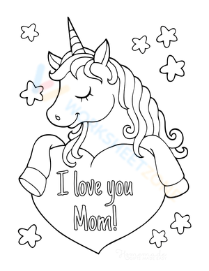 Unicorn Coloring Sheet for Mom’s Special Day