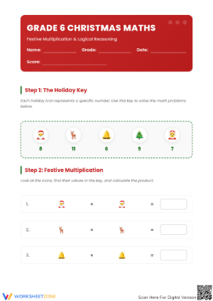 Grade 6 Christmas Math Worksheet | Printable Essential