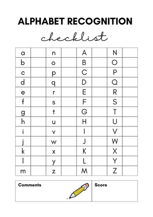 RF.K.1.D Worksheet: Letter Assessment — Grade K Printable