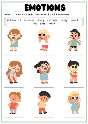 Essential Identifying Emotions Worksheet for K-1