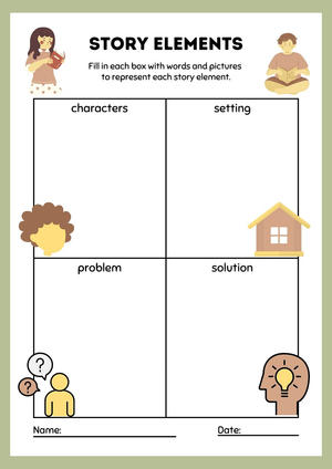 Story Elements Worksheet | Grade 1 Printable
