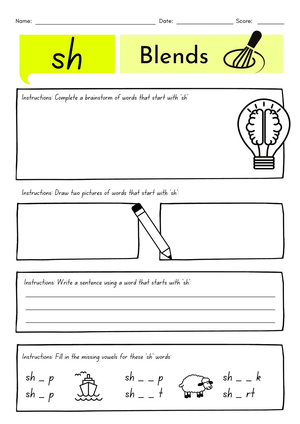 Essential "sh" Digraph Worksheet | Grade 1 Phonics