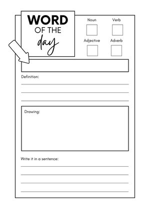 Grade 3 Word of the Day — Printable No-Prep Template