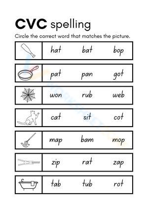CVC Spelling Worksheet