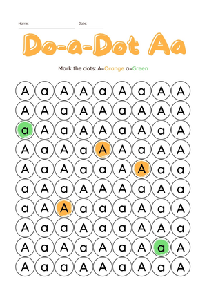 Printable Do-a-Dot Letters Worksheet | Kindergarten ELA