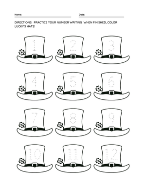Printable Number Tracing Worksheet | Grade K Math