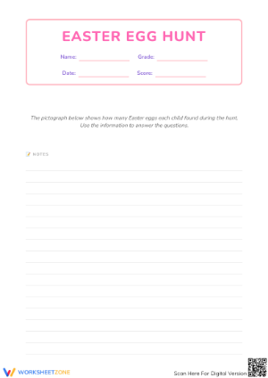 Printable Easter Pictograph Math Worksheet | Grade 3 Data