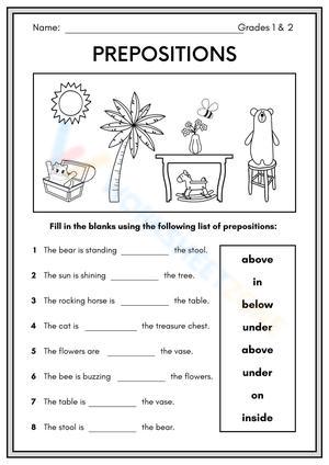 Preposition Worksheet