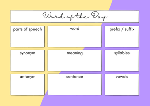 Printable Word of the Day Worksheet | Grade 3 ELA