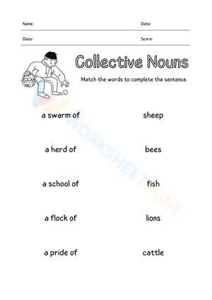 Collective Nouns Matching Worksheet