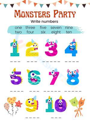 Printable Number Words Worksheet | Grade K Math