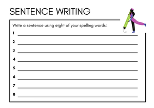 Grade 2 Spelling Sentences — Printable No-Prep Worksheet