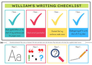 Printable Writing Checklist | Grade 1 ELA