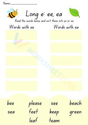 Long Sound Spelling Phonics Alternatives Worksheet