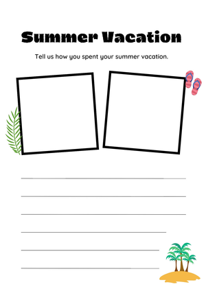 My Summer Vacation Writing Worksheet | Grade 1 Essential