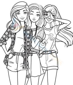 Barbie Coloring Page: Fashion Fun with Friends