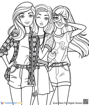 Barbie Coloring Page: Fashion Fun with Friends