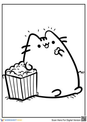 Pusheen and popcorn