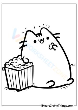 Pusheen and popcorn