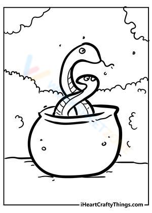 Snakes in the Pot Coloring Page